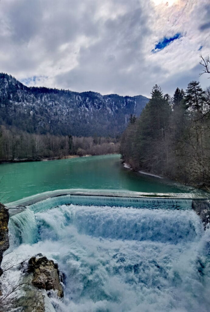 Ausblick vom Maxsteg auf den Lechfall