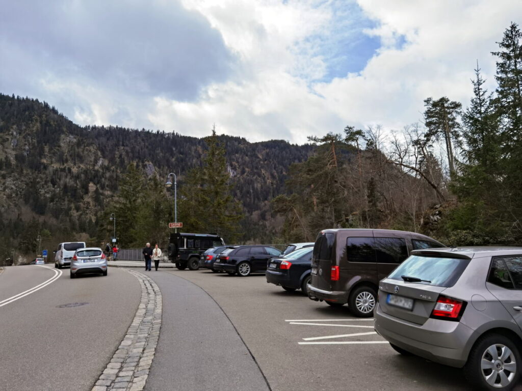 Der Lechfall Füssen Parkplatz - eine begrenzte Anzahl ist direkt an der Tiroler Straße