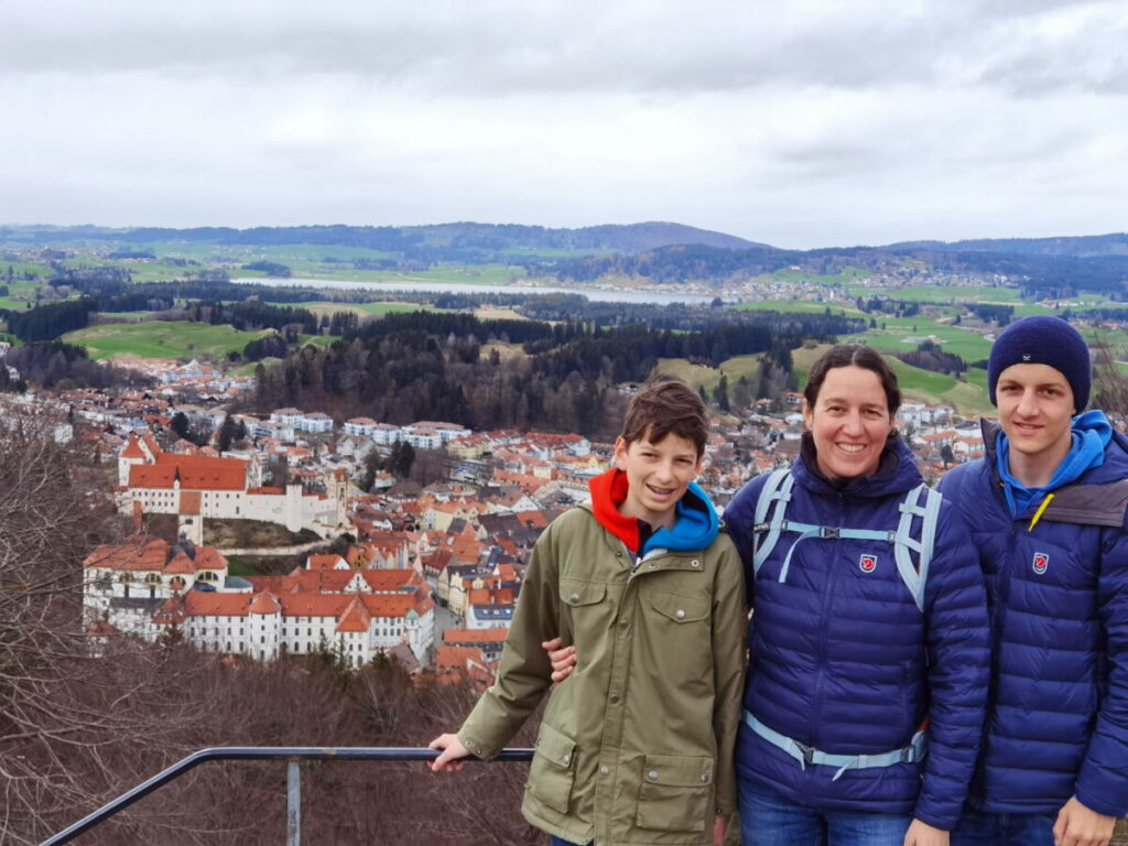 Ausblick vom Kalvarienberg Füssen auf die Altstadt mit dem Hohen Schloss